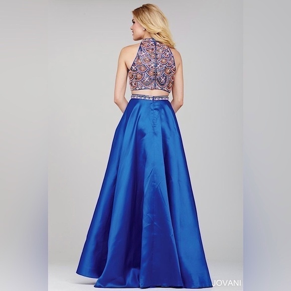 Jovani Two Piece High Neck Evening Dress - Picture 3 of 15